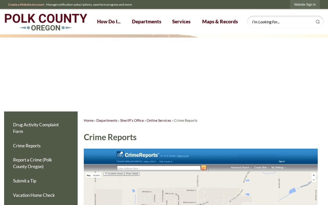 Polk County crime incident map and public record search source